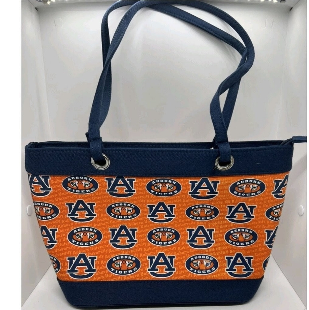 Auburn Tigers Blue/Orange Canvas Shoulder Purse, Nwot
